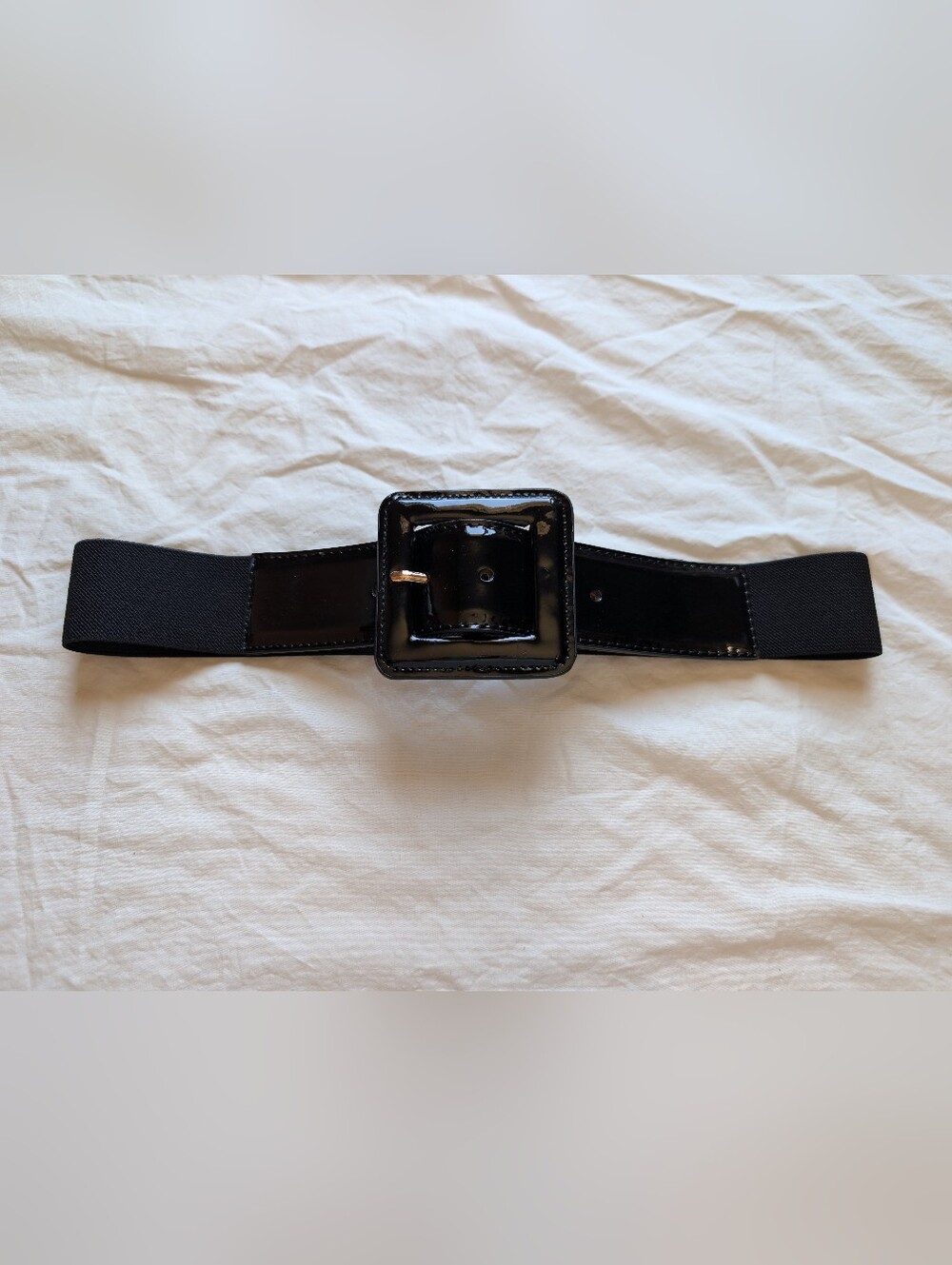 NWOT Kate Spade Wide Square Buckle Stretch Belt Small/Medium Black